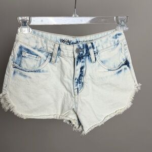 WASSIO Acid Wash Denim Cutoff High Rise Short Shorts Size 2/26
